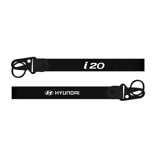 Black lanyard with 'i20' and Hyundai logo on a white background