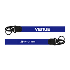 Blue lanyard with 'Venue' and Hyundai logo on a white background