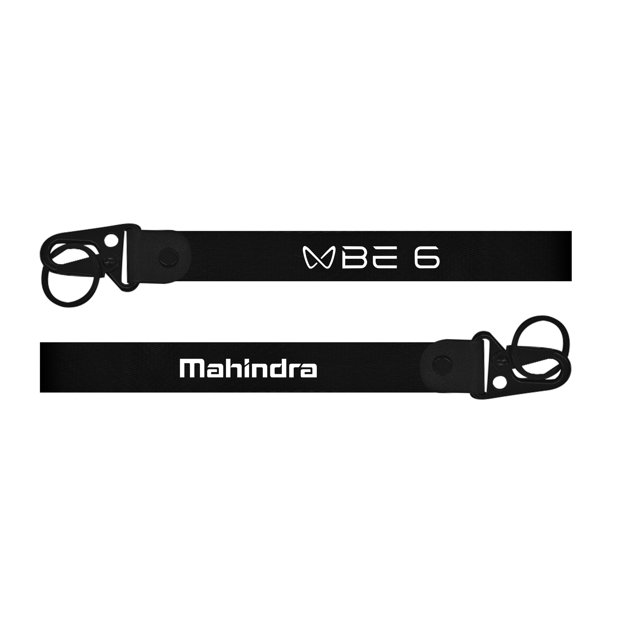 Mahindra BE 6e custom fabric EV car keychain lanyard strap with strong metal hook