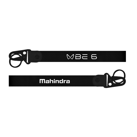 Mahindra BE 6e custom fabric EV car keychain lanyard strap with strong metal hook
