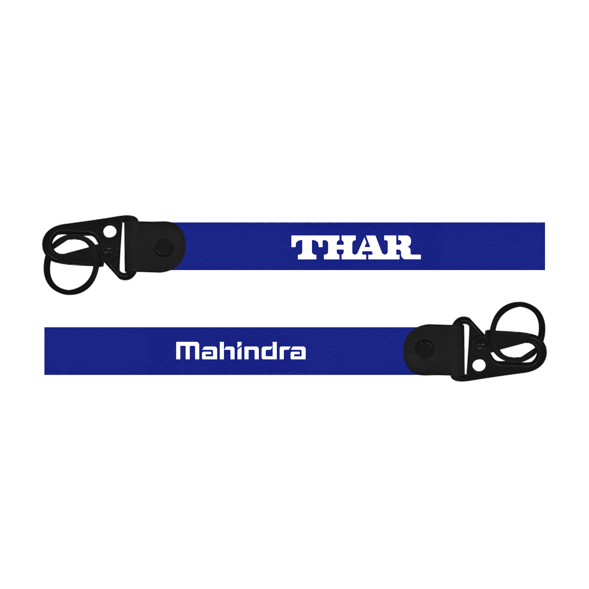 Mahindra Thar custom fabric car keychain lanyard strap with heavy-duty metal hook