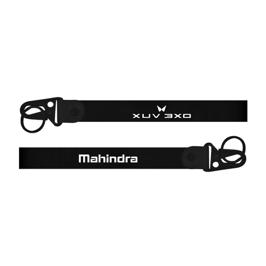 Mahindra XUV 3XO EV custom fabric car keychain lanyard strap with strong metal hook