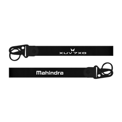 Two black straps with 'XUV700' and 'Mahindra' branding on a white background
