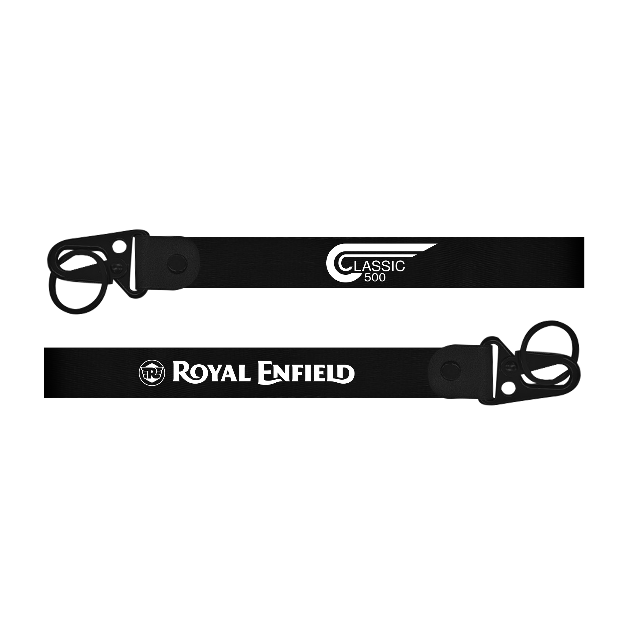Black Royal Enfield Classic 500 custom bike keychain lanyard strap