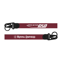 Two motorcycle number plates with 'Super Meteor 650' and 'Royal Enfield' branding on a white background.
