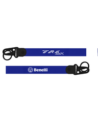 Blue lanyard with black hardware featuring 'TRK' and 'Benelli' logos on a white background.