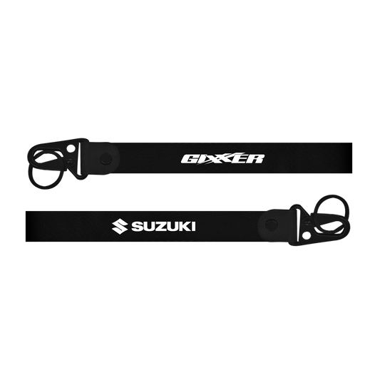Suzuki Gixxer fabric custom bike keychain lanyard strap Black
