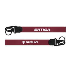Maroon lanyard with 'Suzuki Ertiga' text on a white background