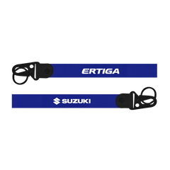 Two blue lanyards with 'ERTIGA' and 'SUZUKI' branding on a white background