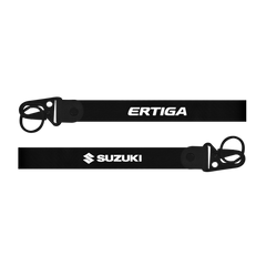 Two black lanyards with 'ERTIGA' and 'SUZUKI' branding on a white background