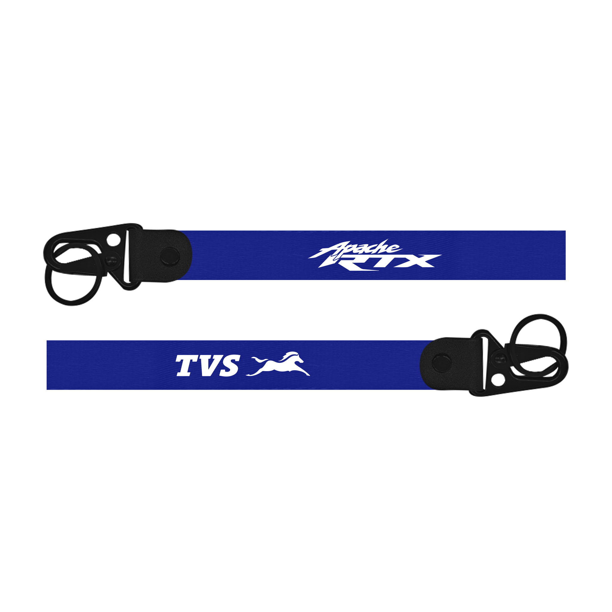  blue lanyards with 'Apache RTX' and 'TVS' logos on a white background