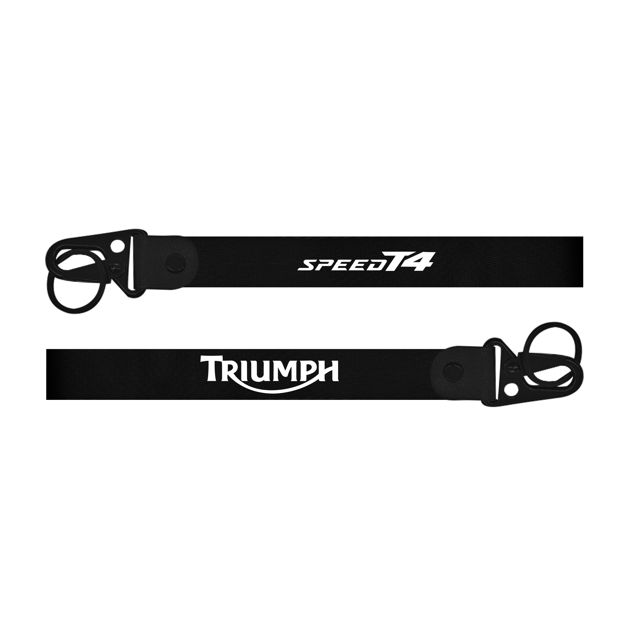 Triumph Speed T4 custom fabric bike keychain lanyard strap Black