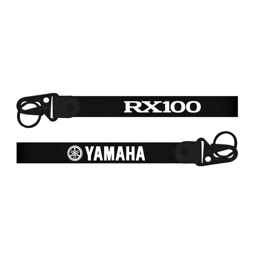 Black lanyard with 'RX100' and 'Yamaha' branding on a white background