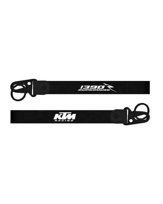 Black lanyard with KTM Racing logo on a white background