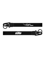 Two black lanyards with KTM Racing logo on a white background