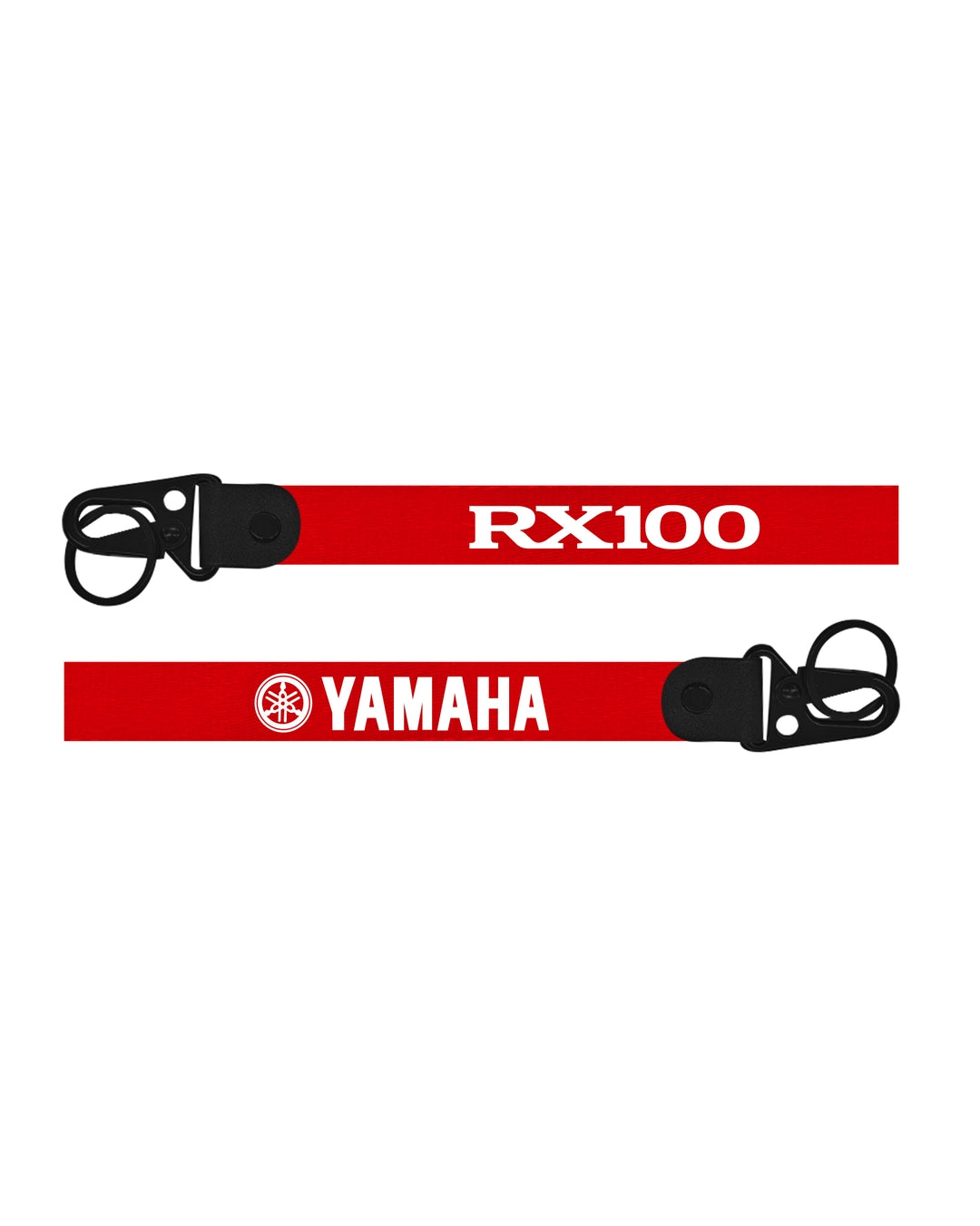 Red lanyard with 'RX100' and 'Yamaha' branding on a white background