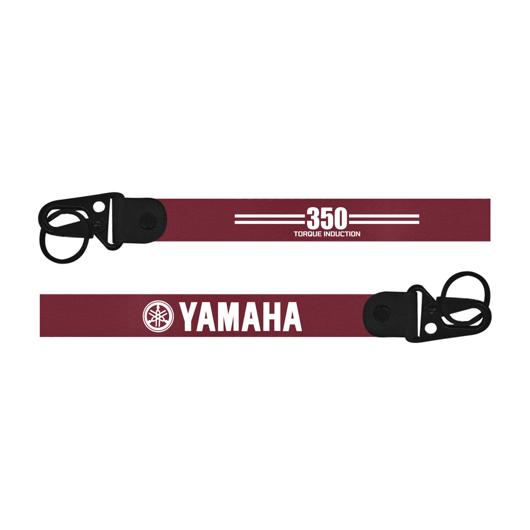 Yamaha keychain with branding on a white background