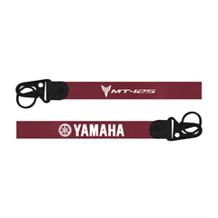 Two Yamaha branded straps with 'MT-125' and logo on a white background
