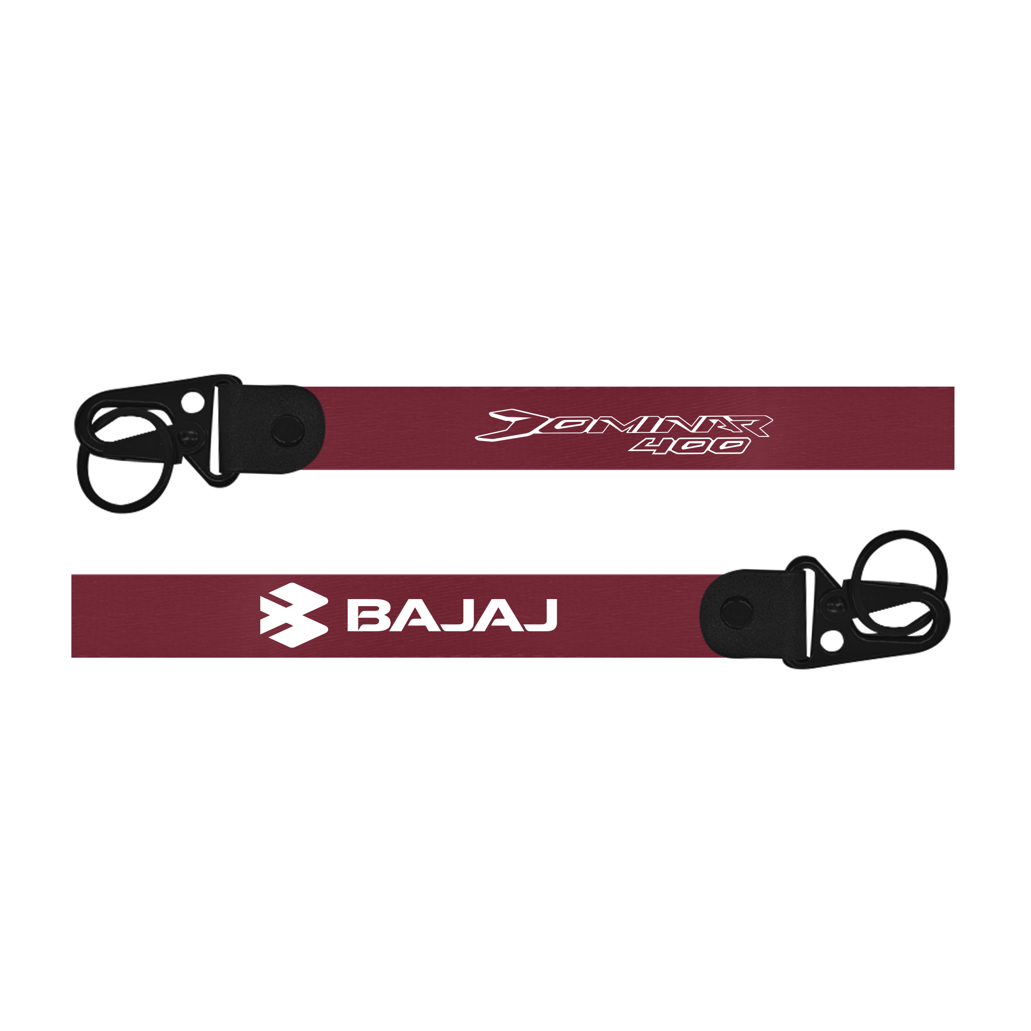 Maroon lanyard with 'Bajaj' and 'Jenny 400' branding on a white background