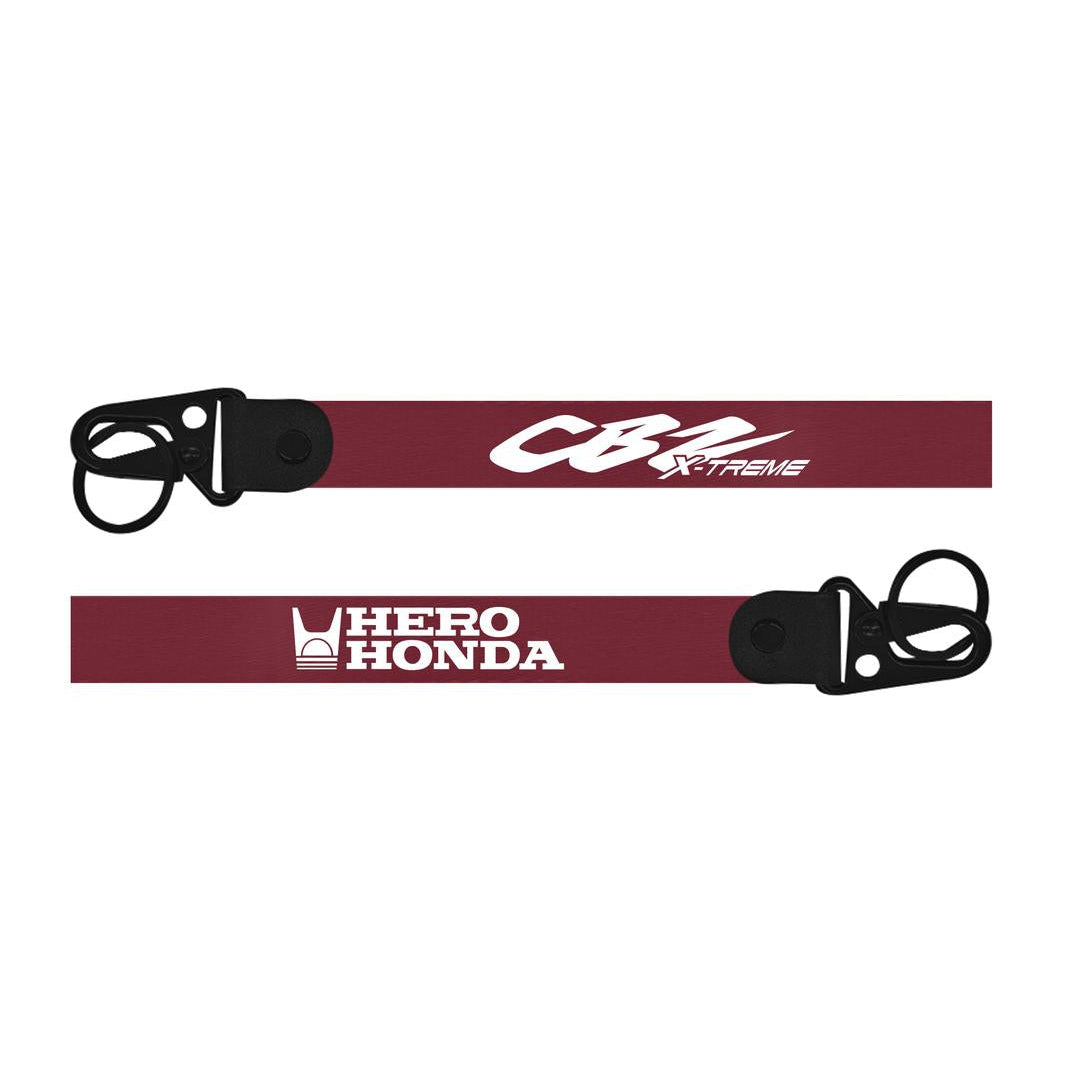 Two lanyards with 'CBI' and 'Hero Honda' logos on a white background