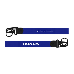 Two blue lanyards with 'Honda' and 'Hornet' branding on a white background