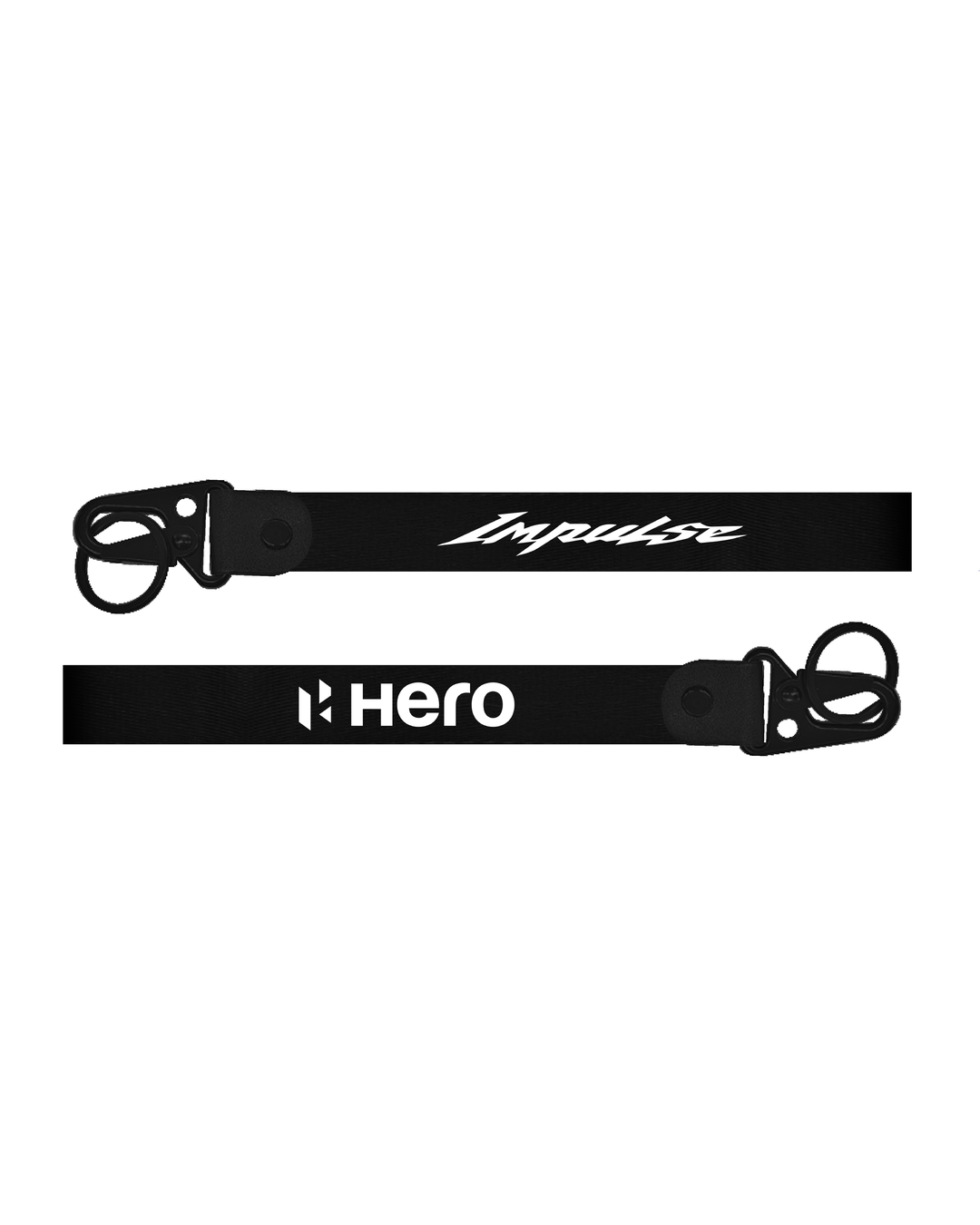 Two black lanyards with 'Hero' and 'Pyropulse' branding on a white background
