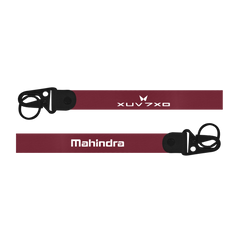 Maroon lanyard with 'XUV700' and 'Mahindra' branding on a white background