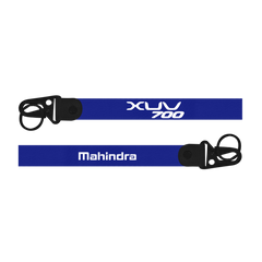 Two blue lanyards with 'XUV 700' and 'Mahindra' branding on a white background.
