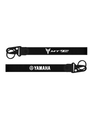 Two black straps with 'Yamaha' and 'MT-0' logos on a white background