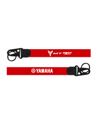 Red lanyard with Yamaha and MT-09 logos on a white background