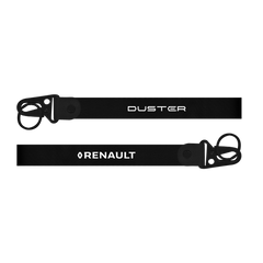 Two black lanyards with 'Duster' and 'Renault' branding on a white background