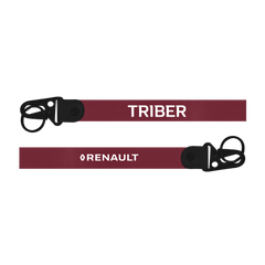 Two keychains with 'Triber' and 'Renault' branding on a white background
