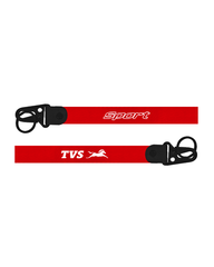 Red lanyard with 'TVS Sport' branding on a white background